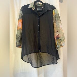 Sheer Chandelier Constellation Blouse. Size  M. Preowned. Like New